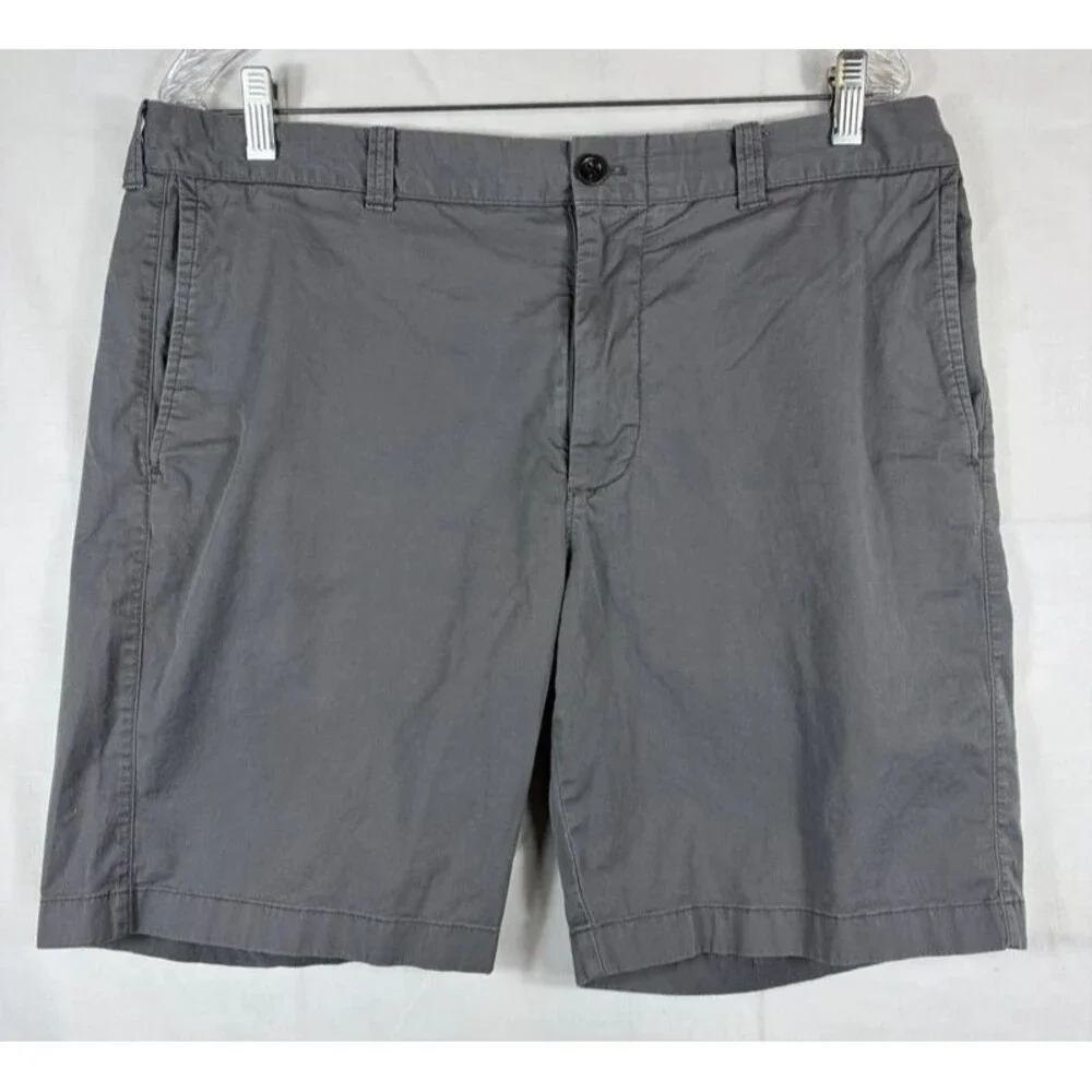 J Crew Chinos Stretch Flat Front 9” Inseam Gray Men’s Size 36